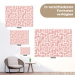 Doolhofpatroon - Roze - Wit - Abstract tuinposter los doek klein 239 -Xsfeer9_DE