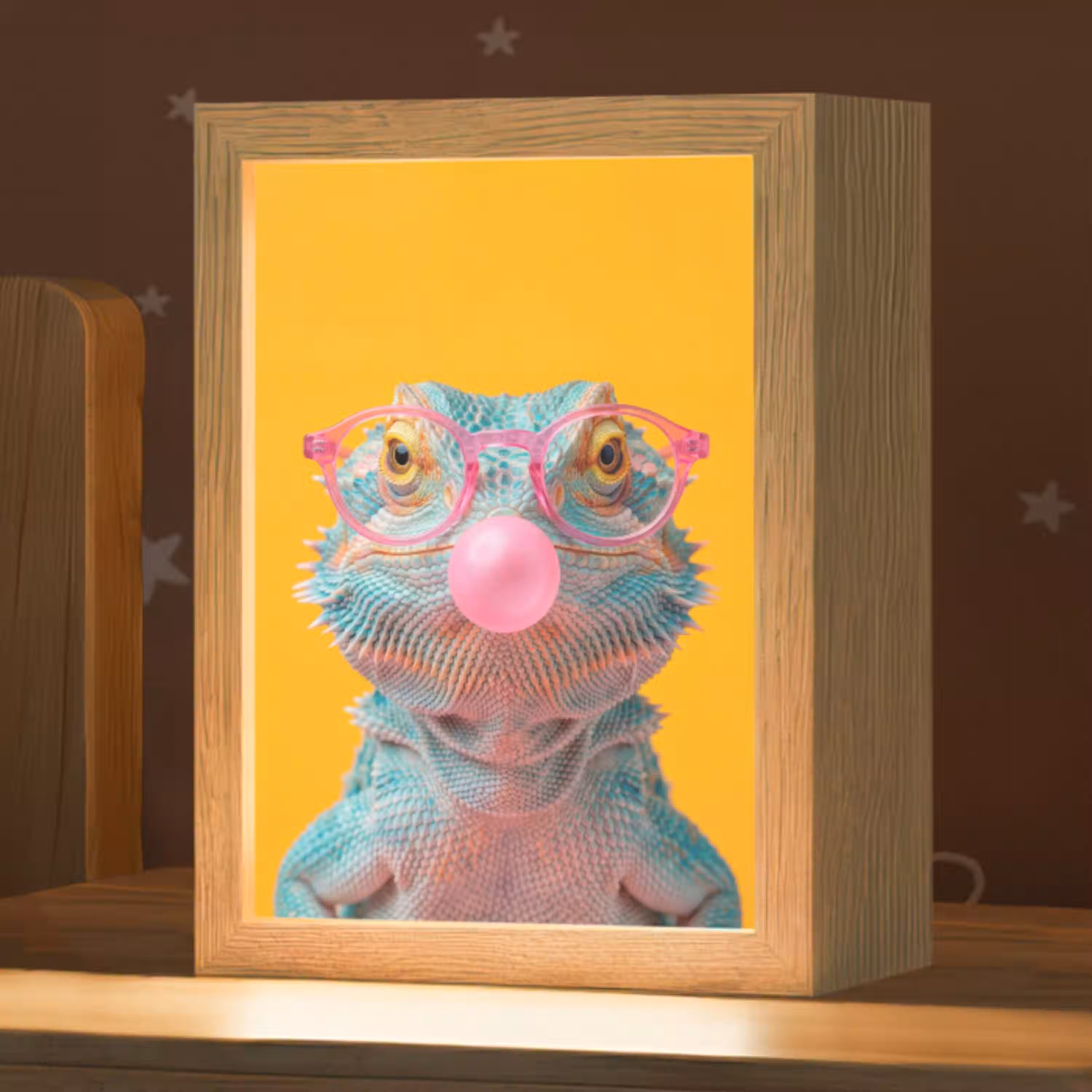 Kameleon - Kauwgom - Kleurrijk Light Box met kabel (Kinderlampje) klein -zzz_3d_website