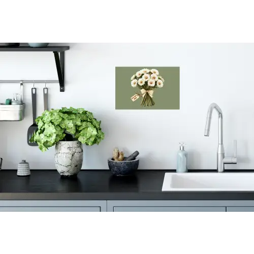 Lint - Boeket - Groen - Quote Muursticker klein -keuken