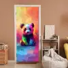 Panda - Dieren - Kleurrijk - Neon deurposter klein -sfeer1