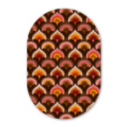 Patroon - Retro - Kleurrijk Wandcirkel Ovaal Forex klein 630 -3d