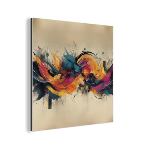 Explosie - Kleurrijk - Vormen - Abstract aluminium wit klein -3d