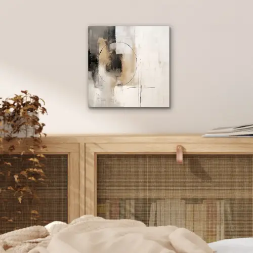 Kunst - Abstract - Grijs - Industrieel aluminium wit klein -sfeer3