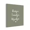 Tekst - Huisje, tuintje, wijntje - Thuis - Quotes - Wijn aluminium wit klein -3d