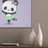 Dansende panda - Paars - Sierlijk - Kawaii PET vilt klein -sfeer6_closeup