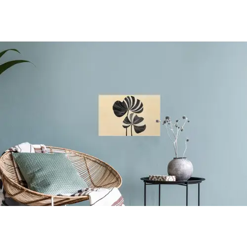 Zwart - Bladeren - Strepen - Minimalistisch Muursticker klein -plant