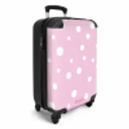 Roze achtergrond met witte stippen NBS - Handbagage koffer - Unisex middel -productfoto_3d