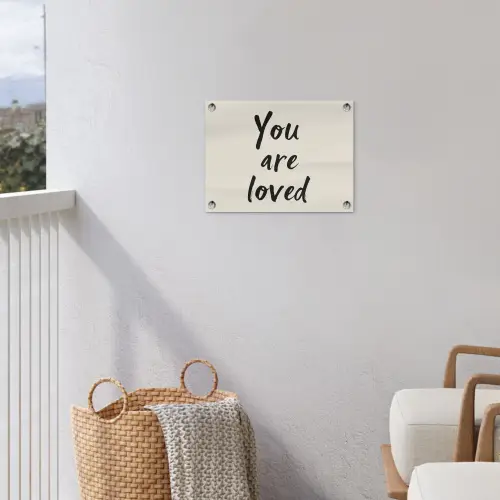Minimalistisch - Beige - Love tuinposter los doek klein -sfeer8