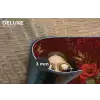 Bloemen - Dieprood - Zonnebril - Vrouw Placemat vinyl groot -closeup