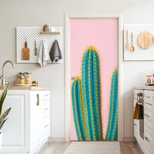 Cactussen - Modern - Pastel deurposter klein -sfeer5