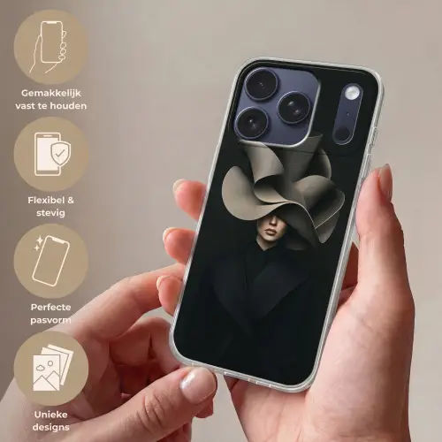 Zwarte - Hoed - Vrouw Telefoonhoesje iPhone 17 Pro klein -sfeer3_NL