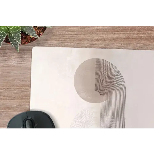 Minimalistisch - Cirkel - Lichtgrijs muismat rubber klein -closeup