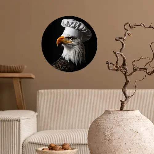 Arend -Amerika - Koksmuts - Vogel - Stoer Wandcirkel behangsticker klein -sfeer1