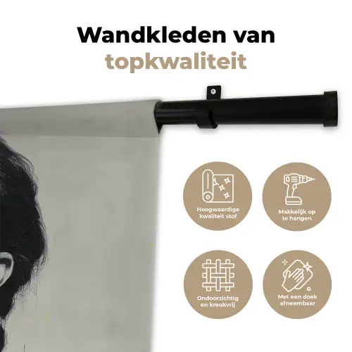 Vrouw - Bril - Verf Wandkleed katoen klein -sfeer2