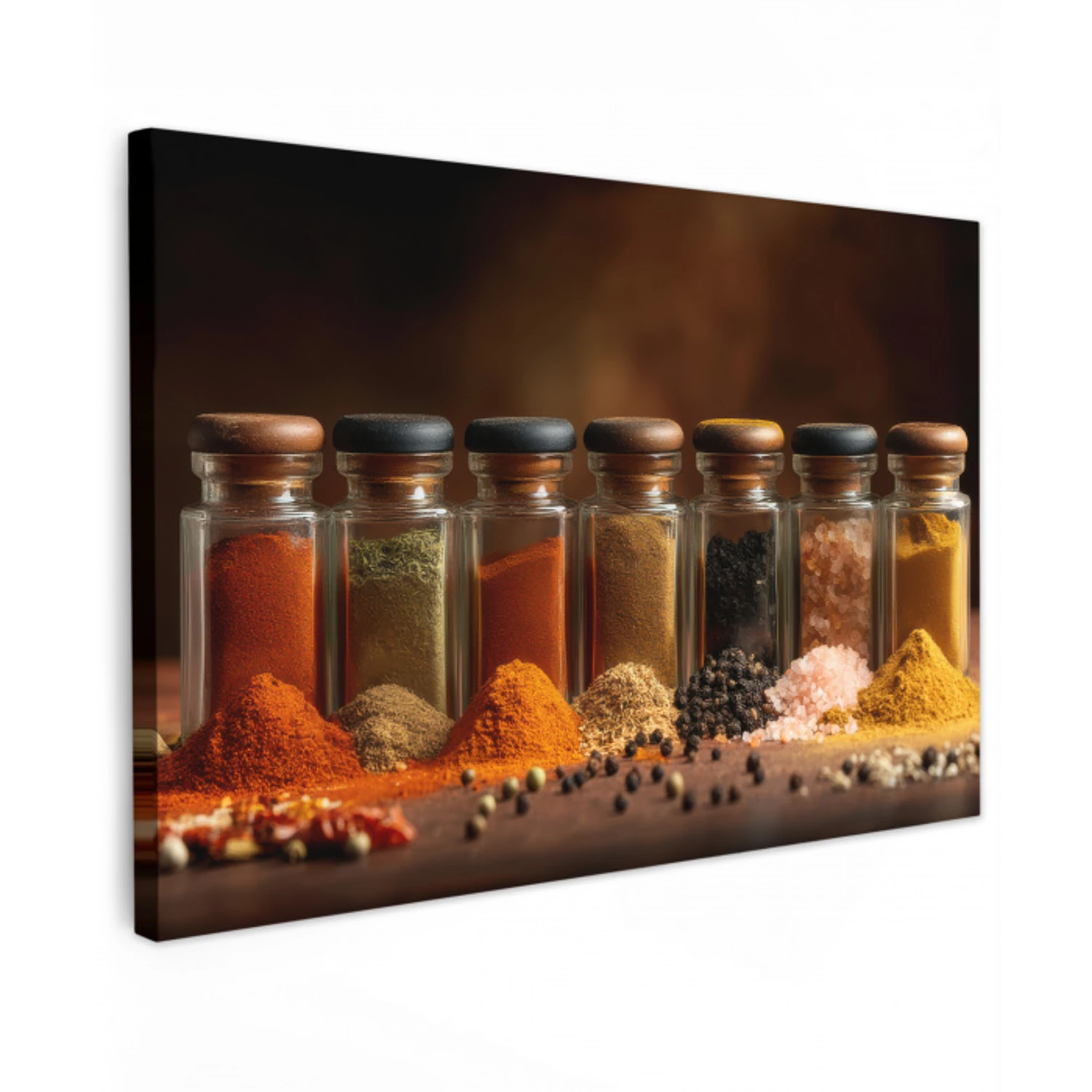 Potjes - Kruiden - Specerijen - Korrels Tuinposter op houten frame 2 cm dik klein -3d