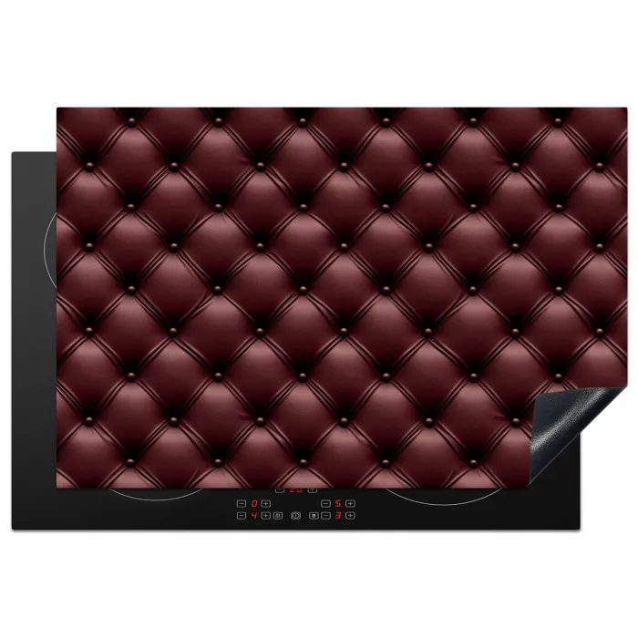 Leer - Patroon - Bordeaux Inductie beschermer vinyl 3mm klein 276 -3d
