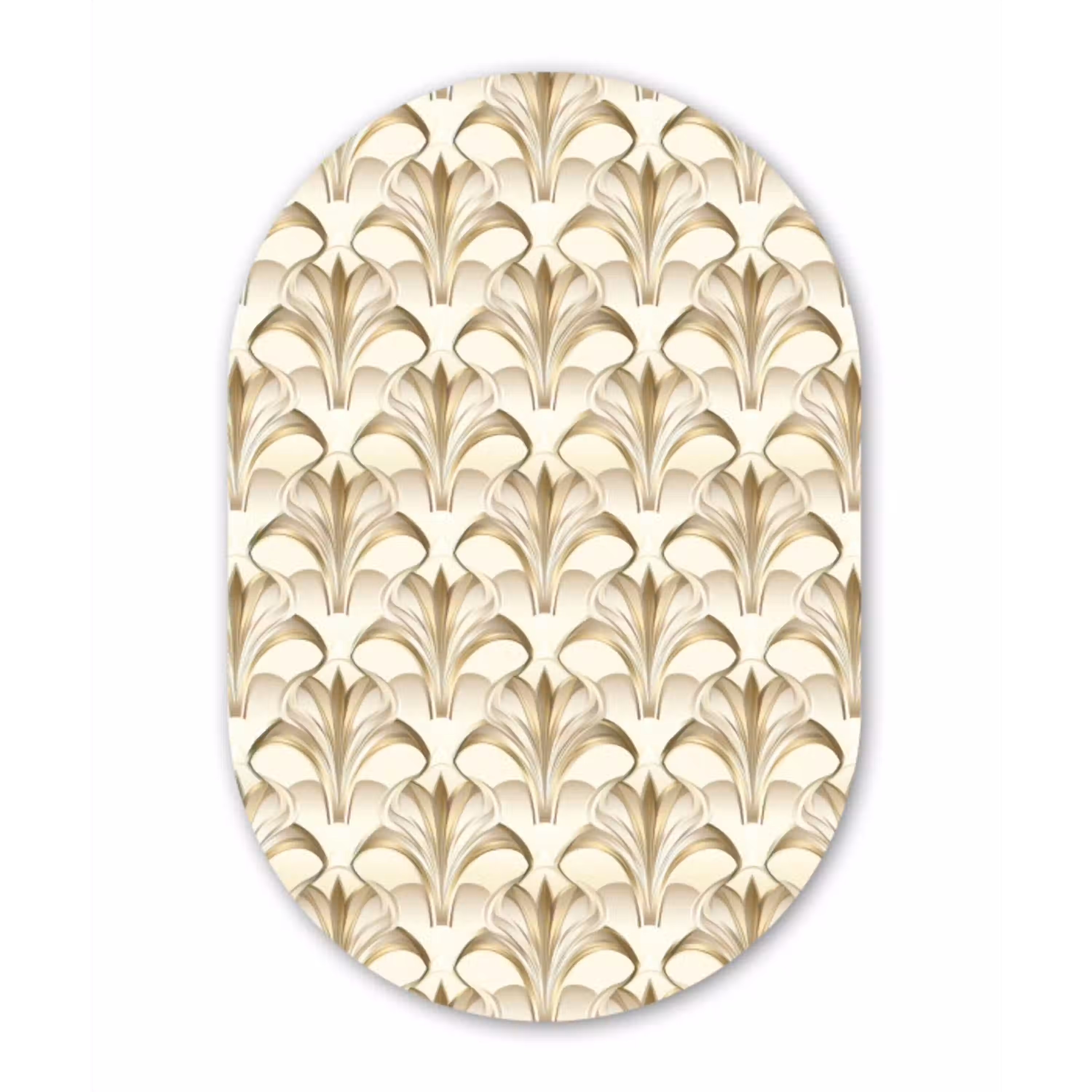 Ornament - Barok - Goud Wandcirkel Ovaal Aluminium middel 839 -3d