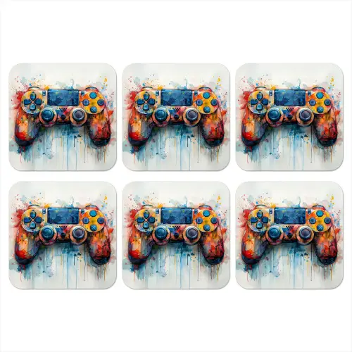 Kinder- en tiener kamer - Gaming - Game controller onderzetter kurk middel -3d