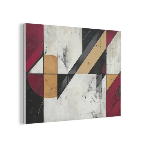 Modern - Abstract - Geometrisch - Rood - Industrieel PET vilt klein -3d