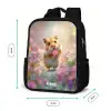 Hamster - Bloem - Natuur - Dier Rugzak - Zwart middel -productfoto_formaten