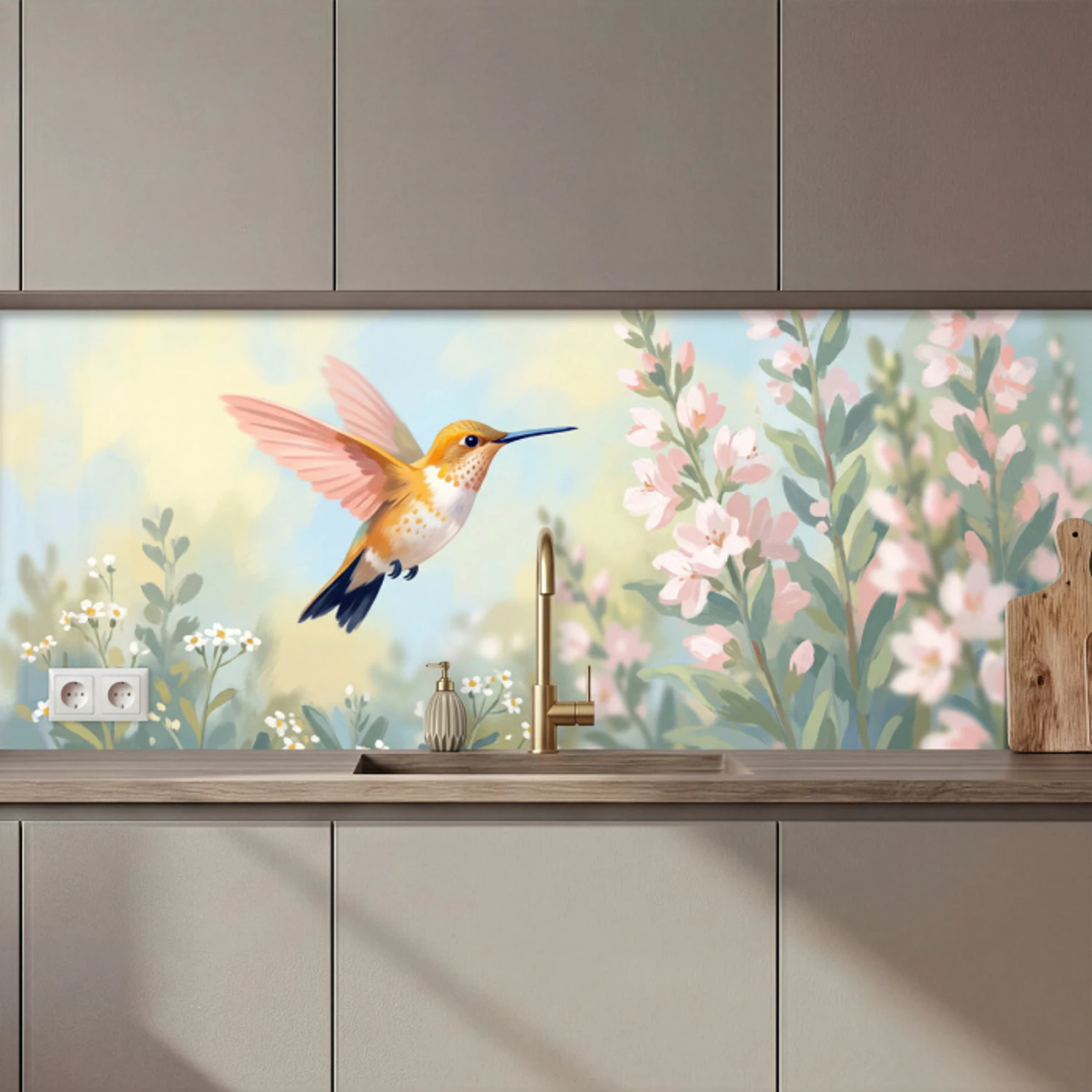 Kolibrie - Illustratie - Kleurrijk keuken achterwand 2 middel zz_3dshopping