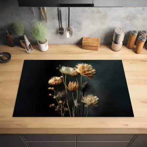 Boeket - Bloemen - Licht - Zwart Inductie beschermer vinyl 3mm klein -sfeer5