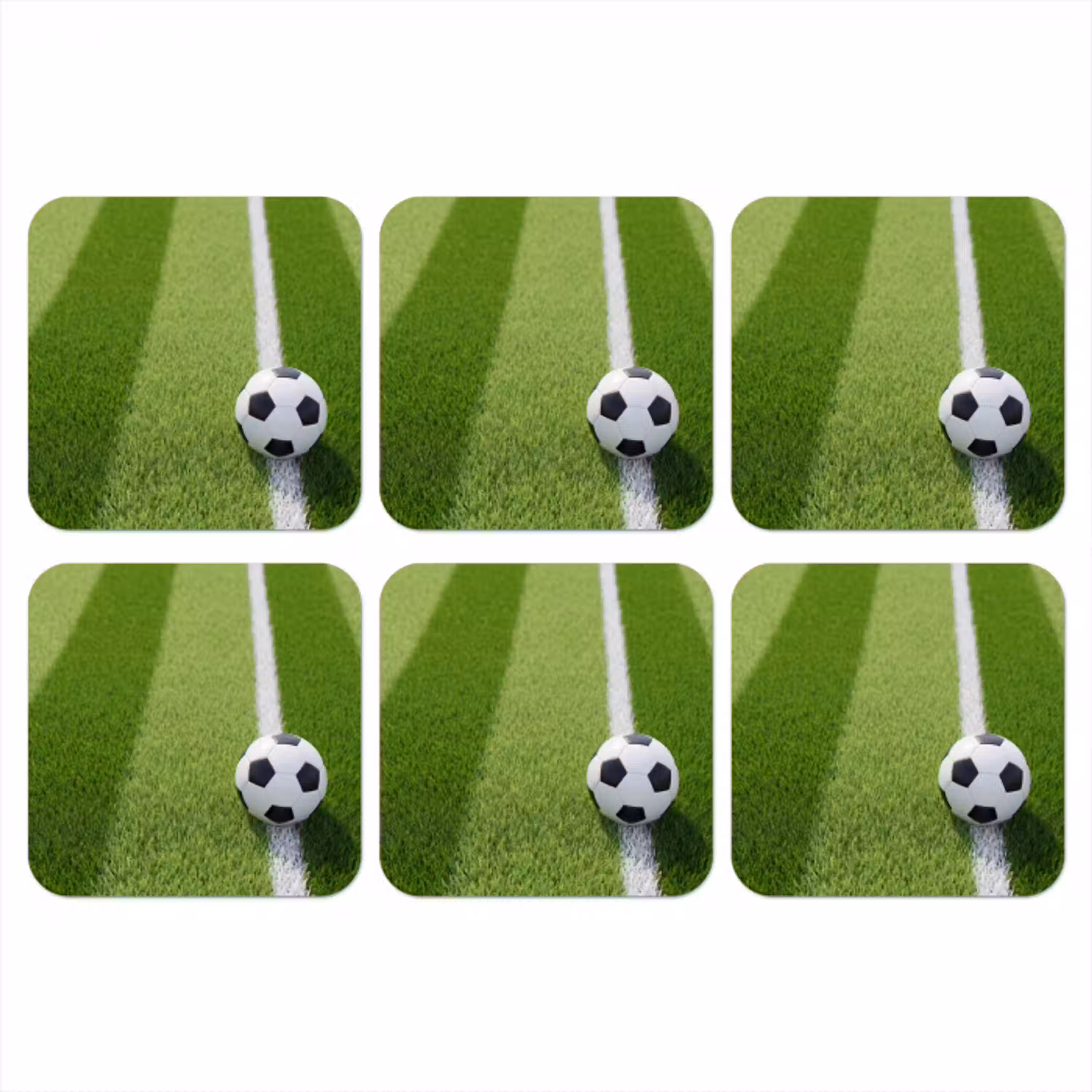 Voetbal - Grasveld - Sport - Groen onderzetter kurk middel -3d