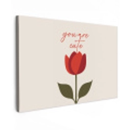 Roos - Rood - Bloem - Valentijn Tuinposter op houten frame 2 cm dik klein -3d