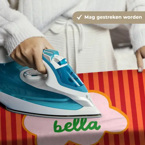 Ciao bella - Tekstwolk - Strepen - Oranje Wandkleed katoen klein -sfeer9