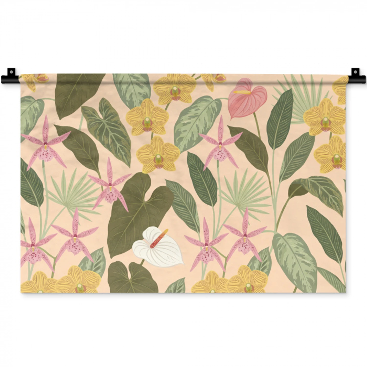 Patroon - Bloemen - Kleurrijk Wandkleed katoen klein -zz3d