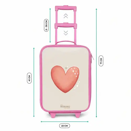 Rood hart op een beige achtergrond Kinderkoffer - Roze klein -productfoto_formaten