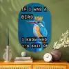 Vogel - Decoratie - Ijsvogel - Blauw Wandcirkel Ovaal Glas middel -sfeer2