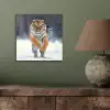 Tijger - Landschap - Sneeuw - Winter - Dieren aluminium wit klein -sfeer2