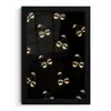 Patroon - Kersen - Goud - Chrome fotolijst zwart zonder passe partout klein -3d
