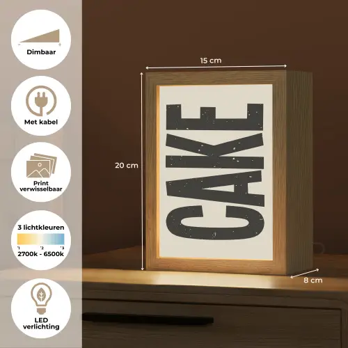 Beige - Japandi - Cake - Decoratie Light Box met kabel (Wandlamp) klein -USP_websiteoverzichtNL