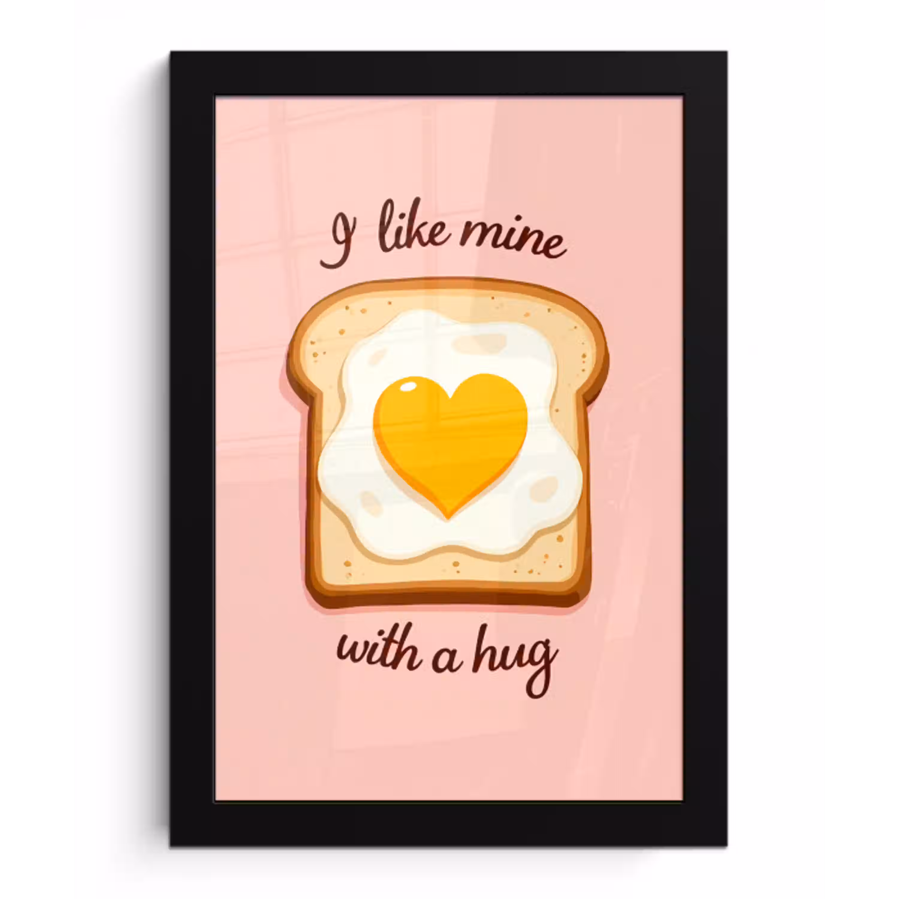Brood - Illustratie - Quote - Roze fotolijst zwart zonder passe partout klein -3d