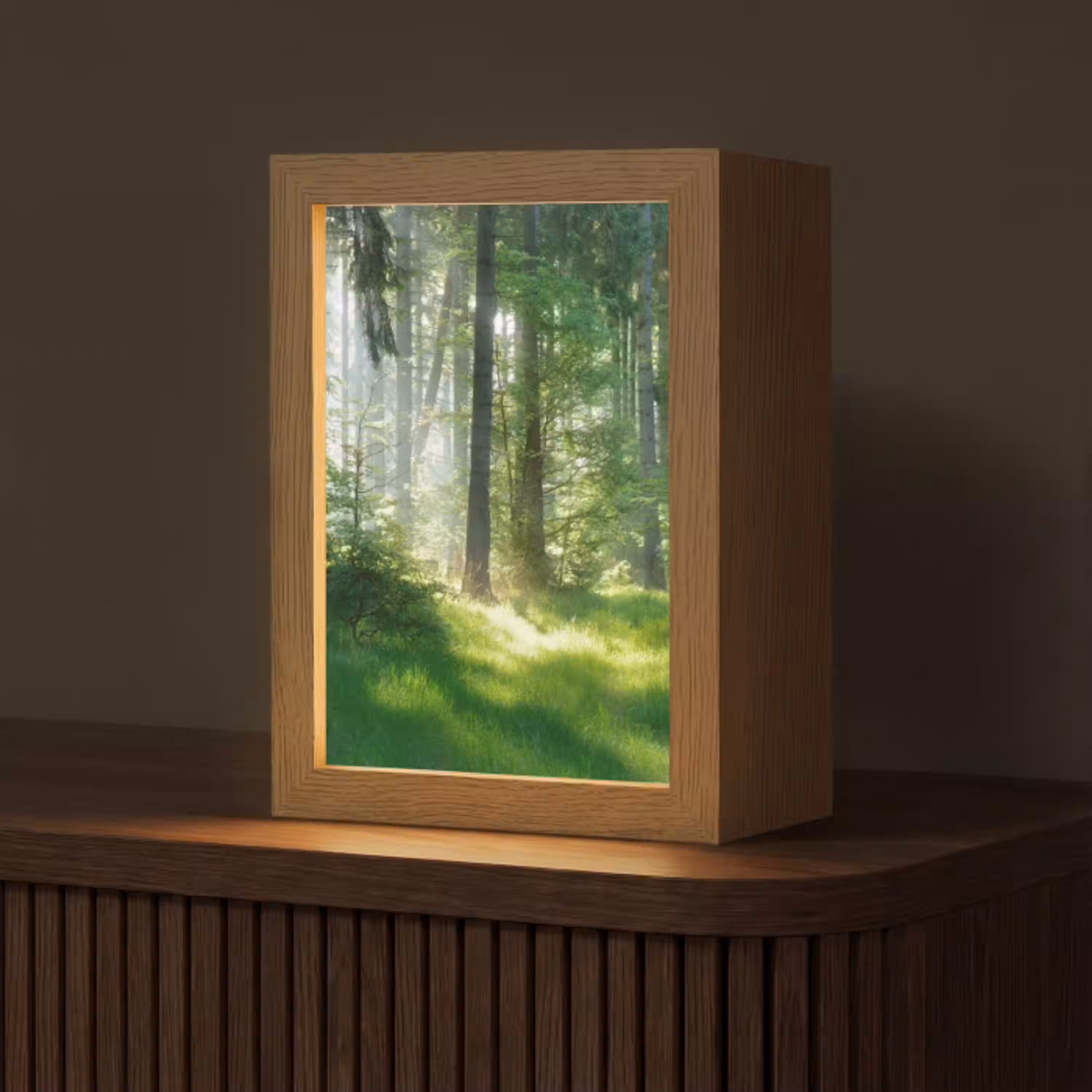 Natuur - Bomen - Bos - Groen - Zon - Gras - Planten Light Box met kabel (Tafellamp) klein -z3d_website