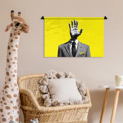 Pak - Hand - Geel Wandkleed katoen klein -wsfeer5_kind