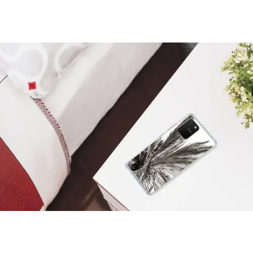 Palmboom - Tropisch - Zwart - Wit Telefoonhoesje Samsung Galaxy S10 Lite klein -kamerS10Lite