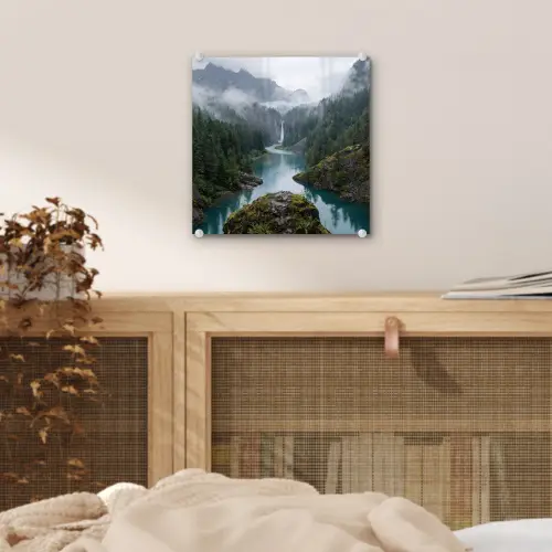 Waterval - Bomen - Bergen plexiglas 5mm klein -sfeer4