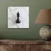 Schaakstuk - Loper - Zwart - Marmer aluminium wit klein -sfeer2