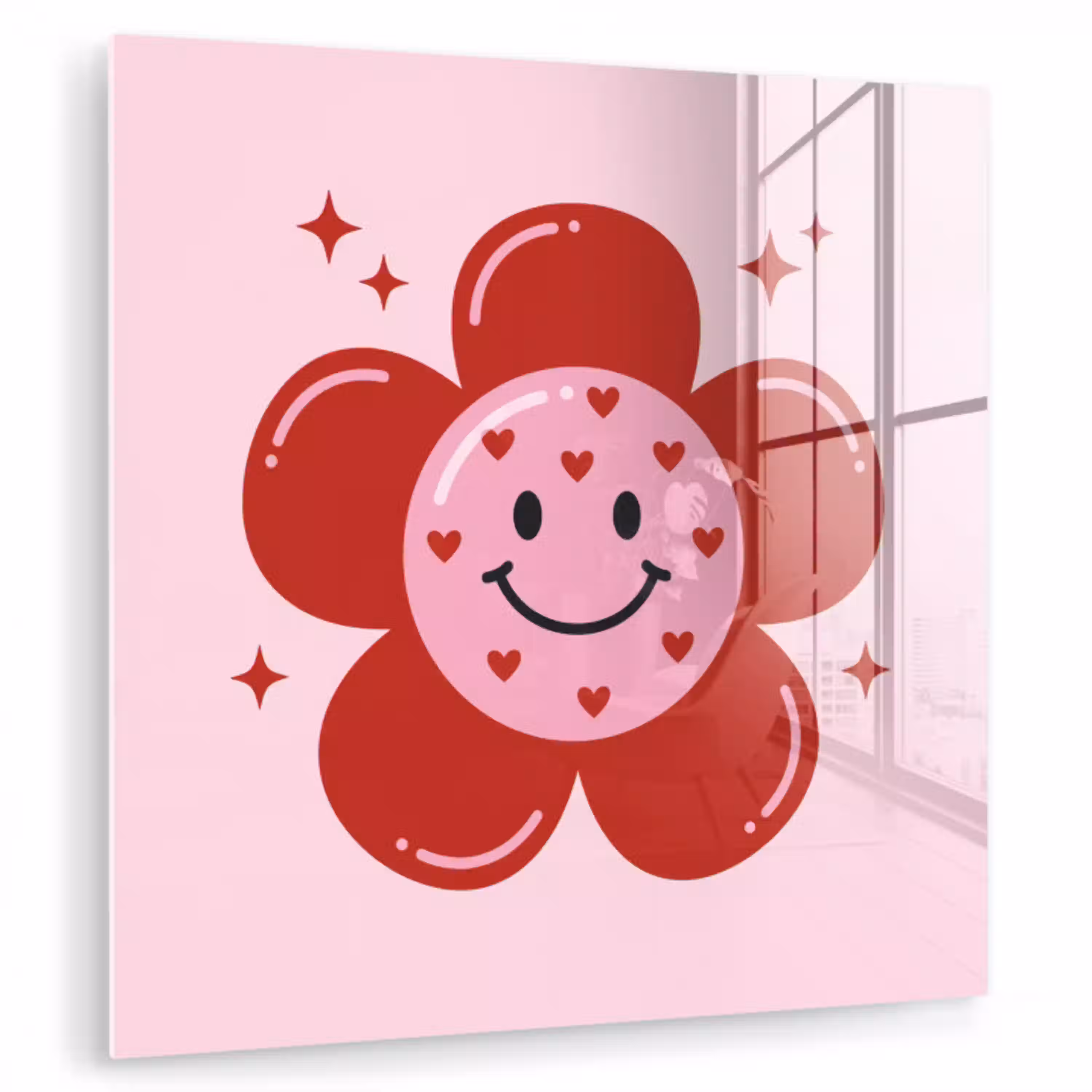 Bloem - Roze - Hartjes plexiglas 5mm klein -zzzproduct_nieuw