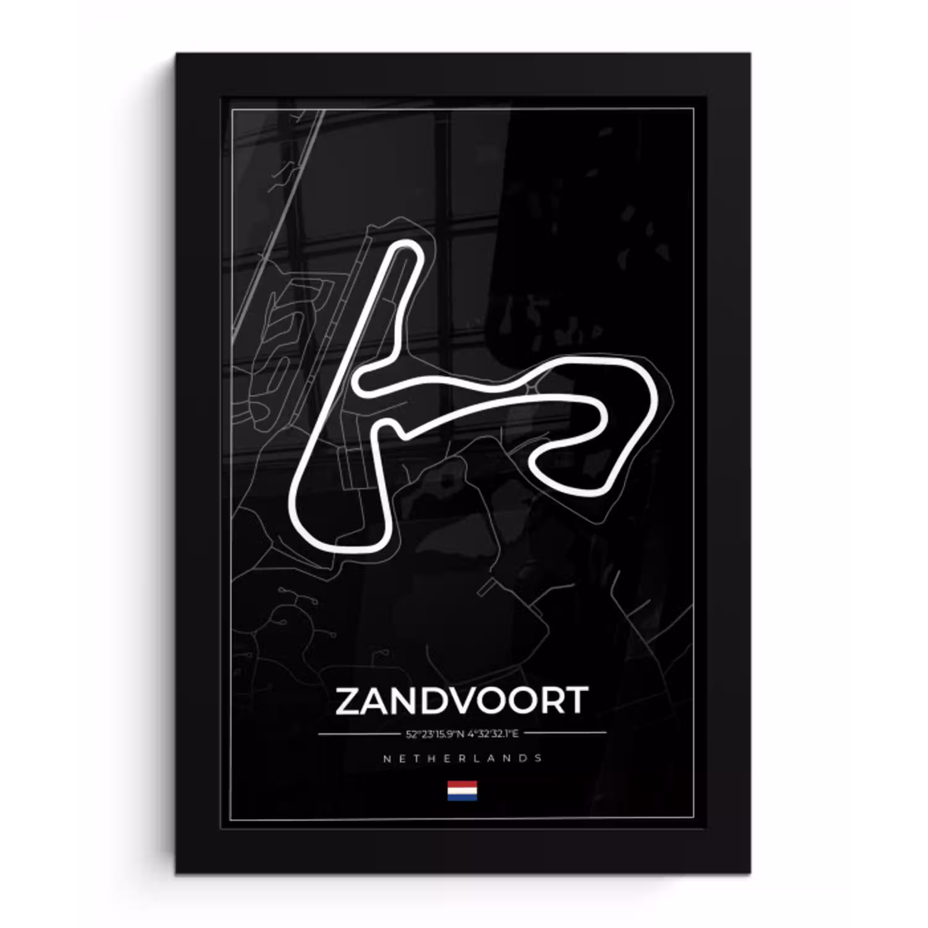 Formule 1 - Circuit Zandvoort - Racebaan - Nederland - Circuit - Zwart fotolijst zwart zonder passe partout klein -3d