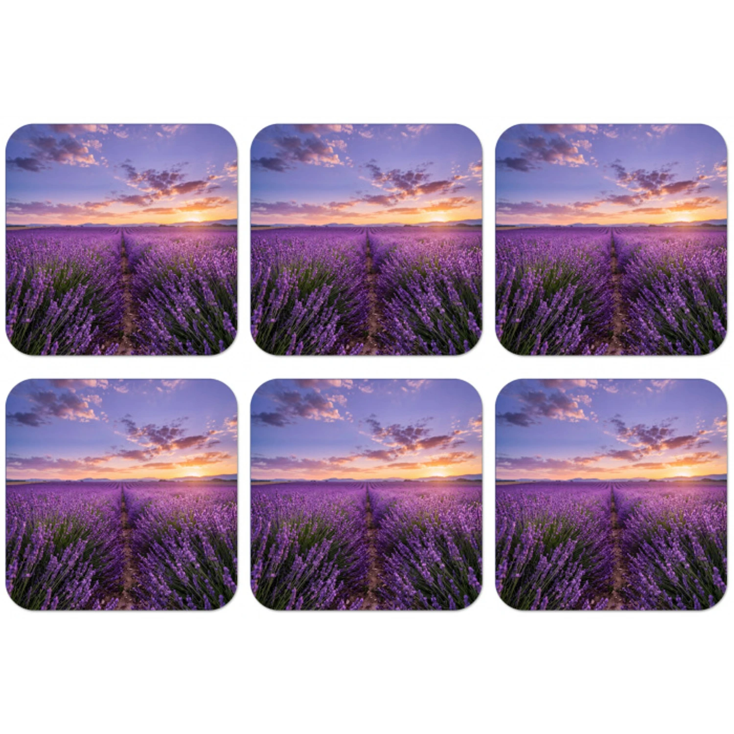 Lavendel - Veld - Natuur - Paars onderzetter kurk middel -zkaufland3dotto
