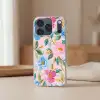 Blauw - Roze - Bloemen Telefoonhoesje iPhone 17 Pro klein -sfeer2