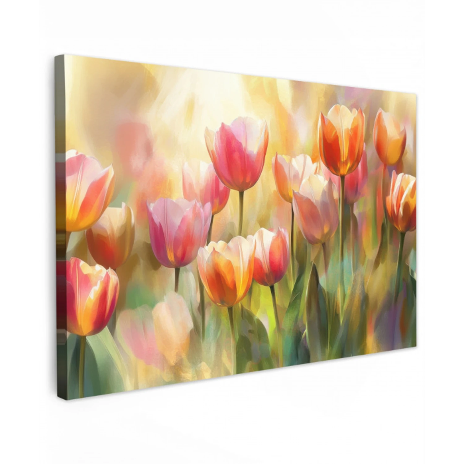 Tulpen - Sprookjesachtig - Kleurrijk Tuinposter op houten frame 2 cm dik klein -3d