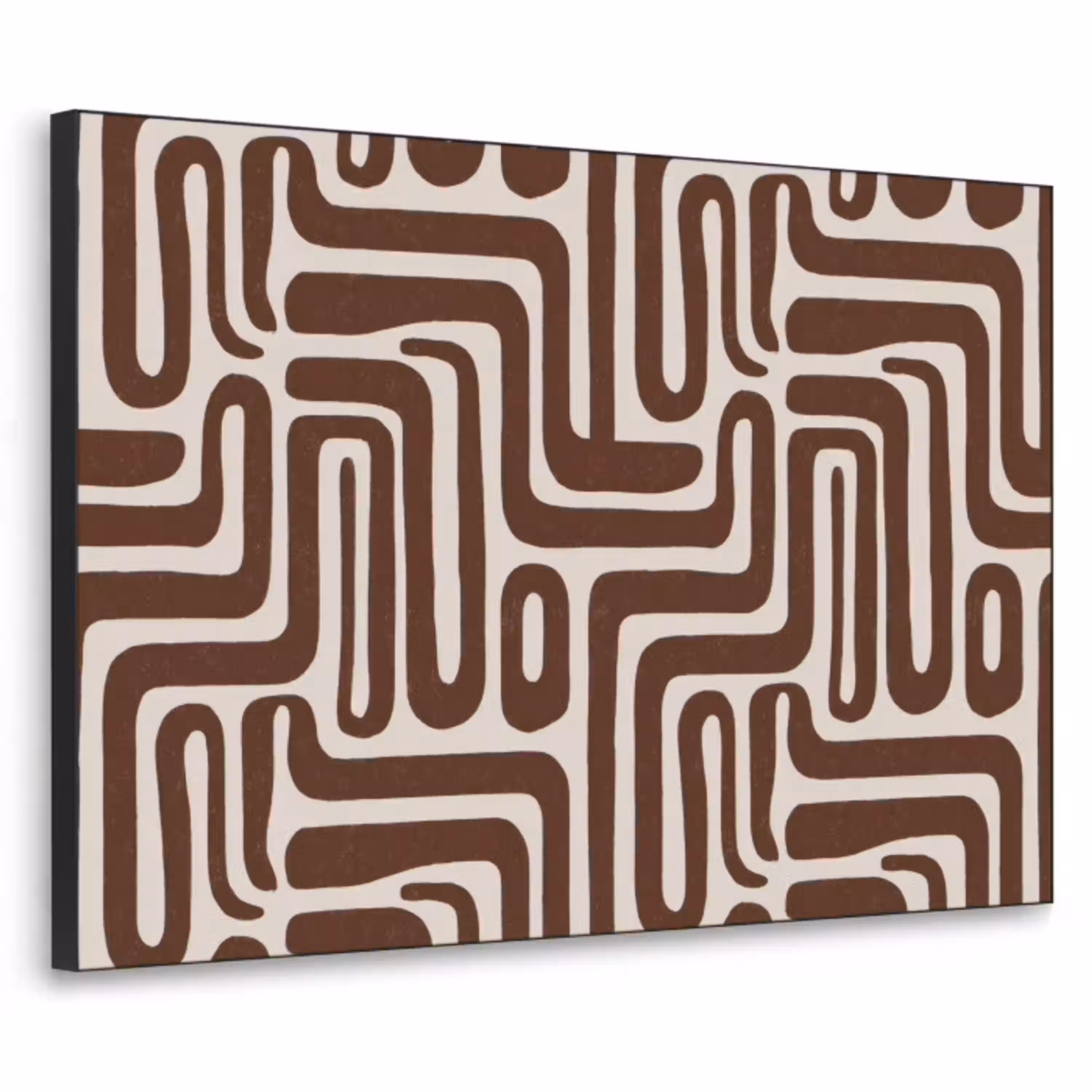 Abstract - Patroon - Bruin Textielframe zwart klein 947 -3d