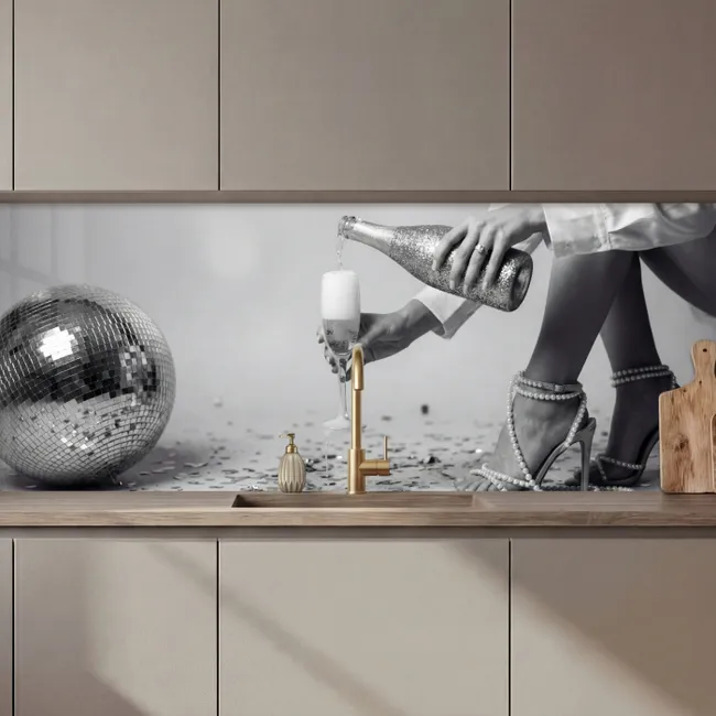 Keuken achterwand - Feestelijk - Champagne - Discobal