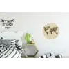 Wereldkaart - Kruiden - Kleurrijk Wandcirkel aluminium klein -kinderkamer