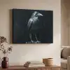 Raaf - Vogels - Zwart Textielframe zwart klein -sfeer3
